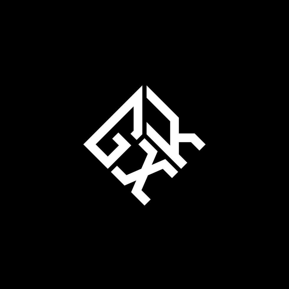 création de logo de lettre gxk sur fond noir. concept de logo de lettre initiales créatives gxk. conception de lettre gxk. vecteur