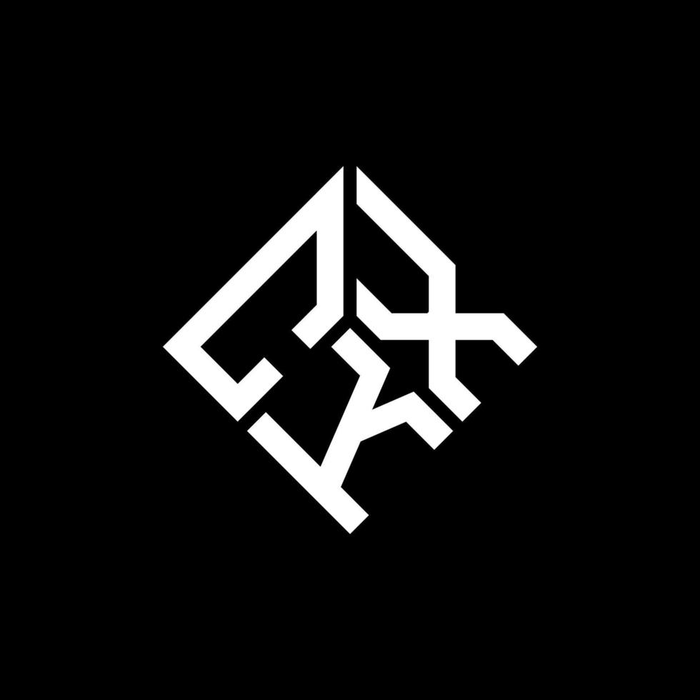 création de logo de lettre ckx sur fond noir. concept de logo de lettre initiales créatives ckx. conception de lettre ckx. vecteur