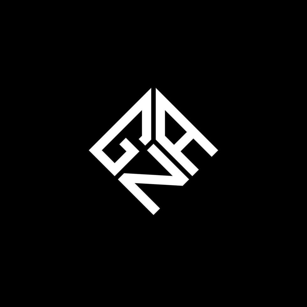 création de logo de lettre gna sur fond noir. concept de logo de lettre initiales créatives gna. conception de lettre gna. vecteur