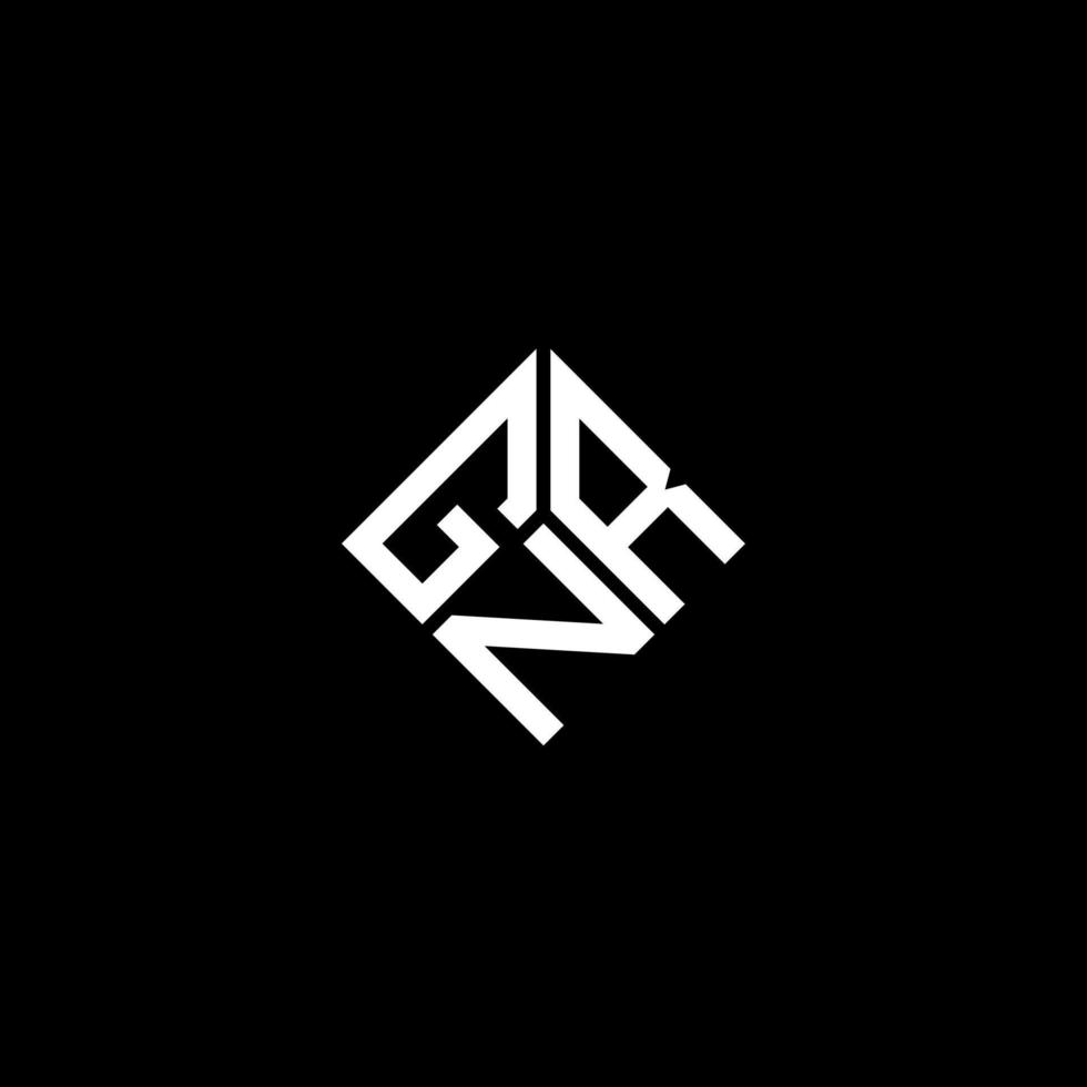création de logo de lettre gnr sur fond noir. concept de logo de lettre initiales créatives gnr. conception de lettre gnr. vecteur