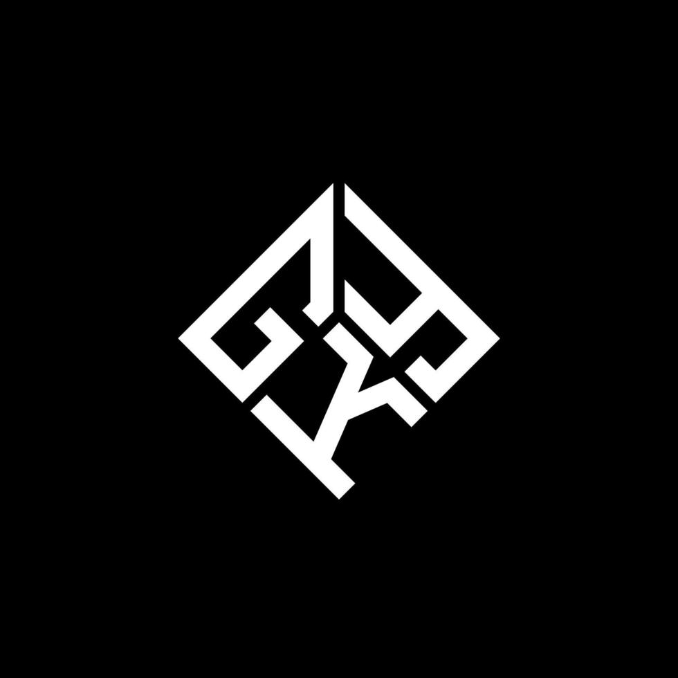 création de logo de lettre gky sur fond noir. concept de logo de lettre initiales créatives gky. conception de lettre gky. vecteur