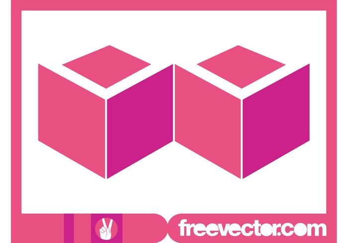 Logo Cubes Rose vecteur