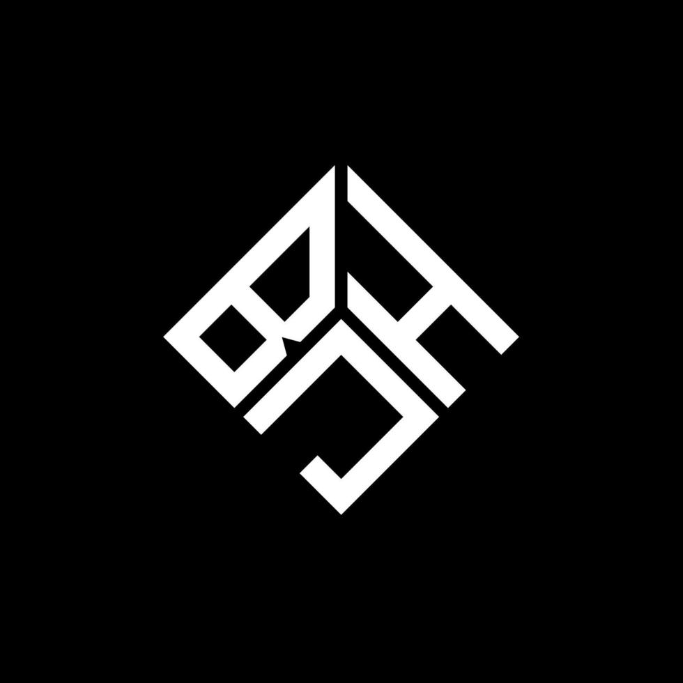 création de logo de lettre bjh sur fond noir. concept de logo de lettre initiales créatives bjh. conception de lettre bjh. vecteur