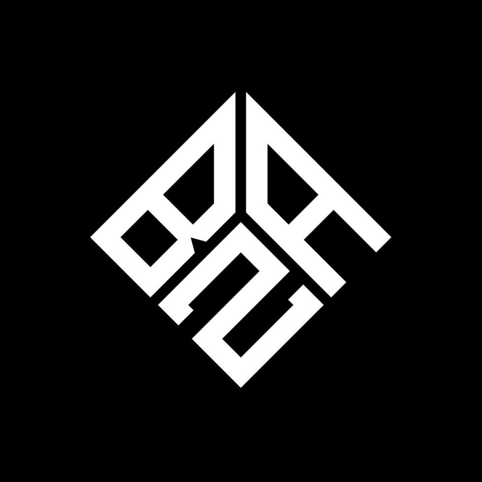 création de logo de lettre bza sur fond noir. concept de logo de lettre initiales créatives bza. conception de lettre bza. vecteur