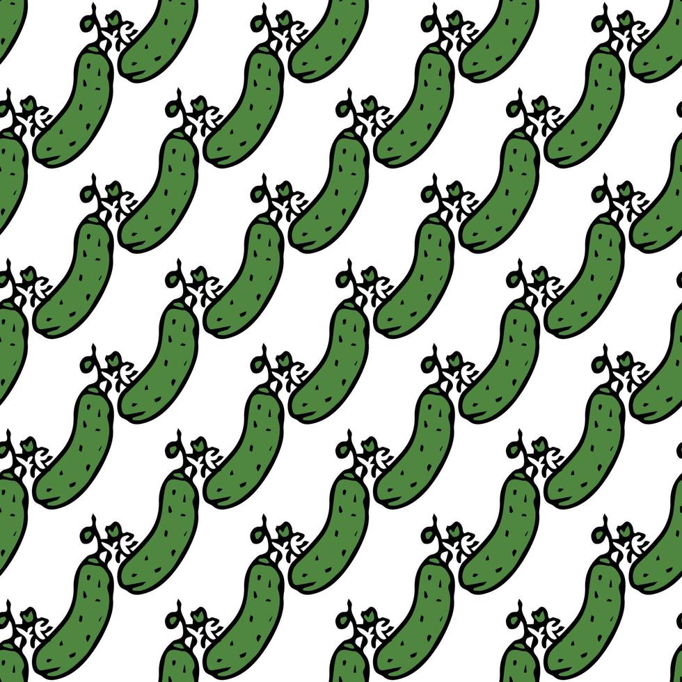 modèle de concombre sans soudure. fond de concombre coloré. illustration vectorielle de doodle avec concombre vecteur