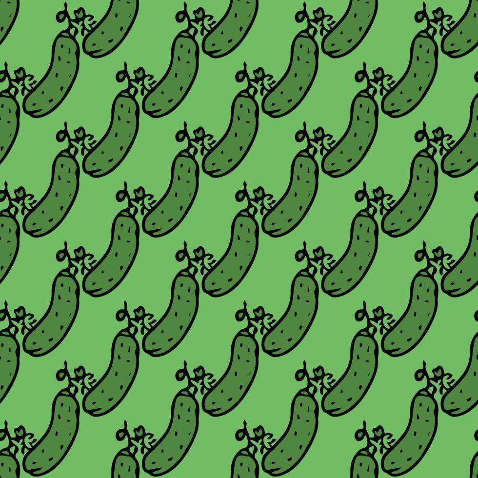 modèle de concombre sans soudure. fond de concombre coloré. illustration vectorielle de doodle avec concombre vecteur