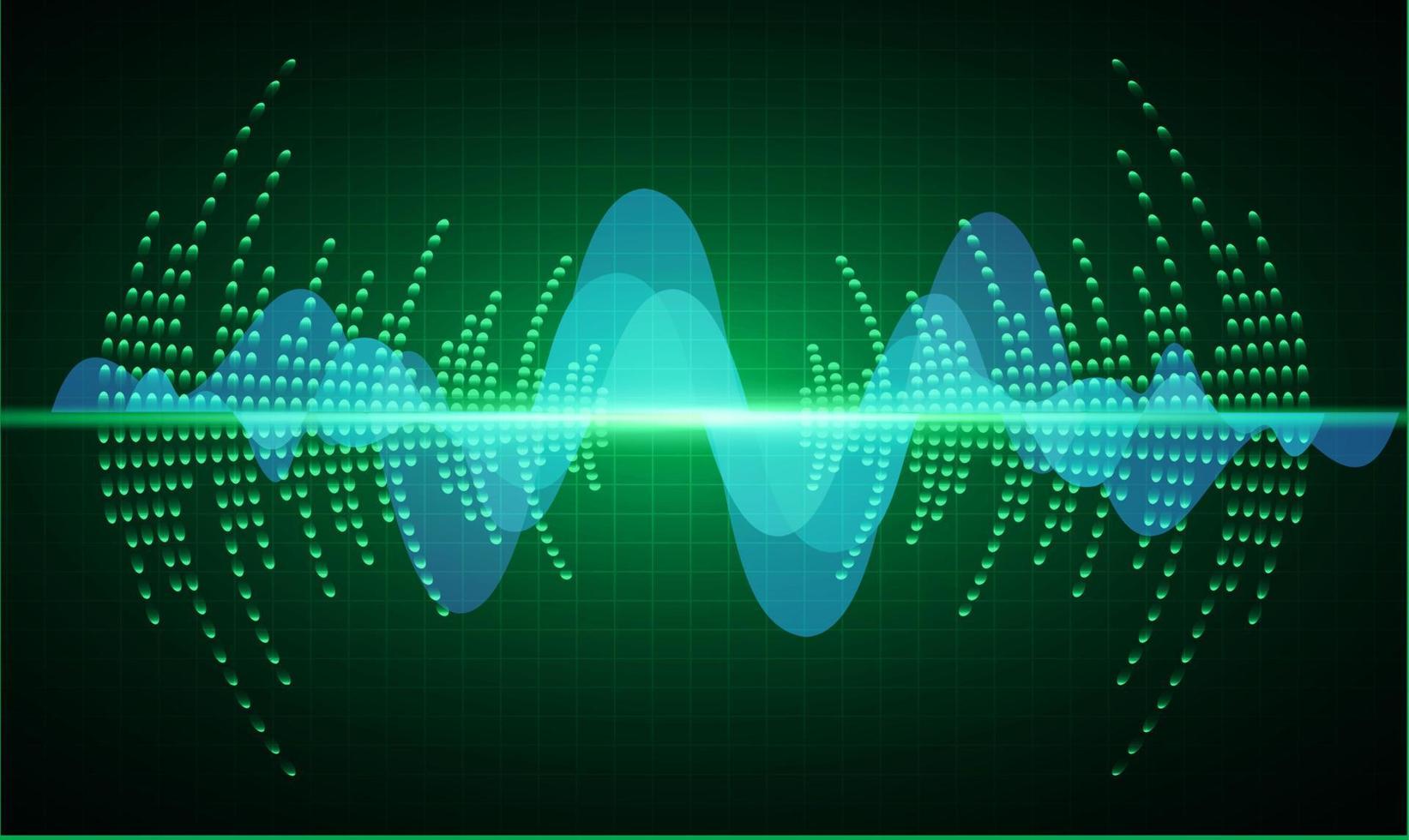 ondes sonores oscillant lumière sombre vecteur