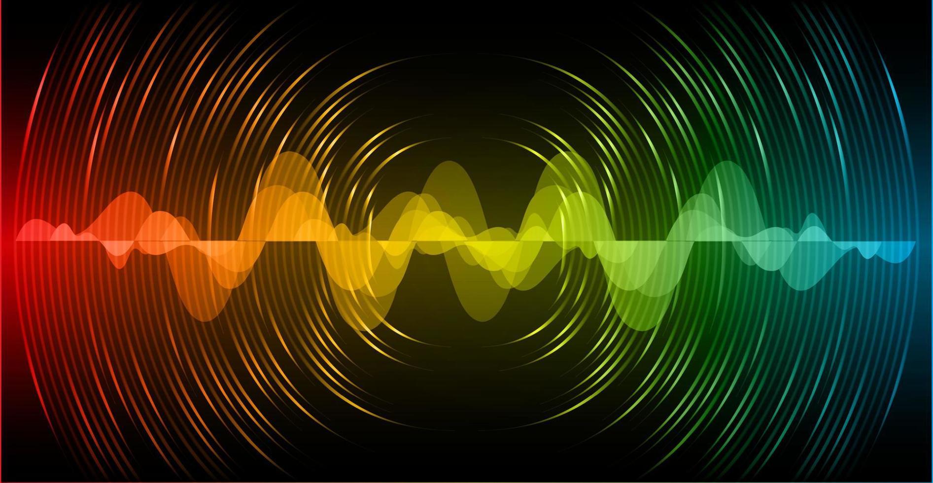 ondes sonores oscillant lumière sombre vecteur