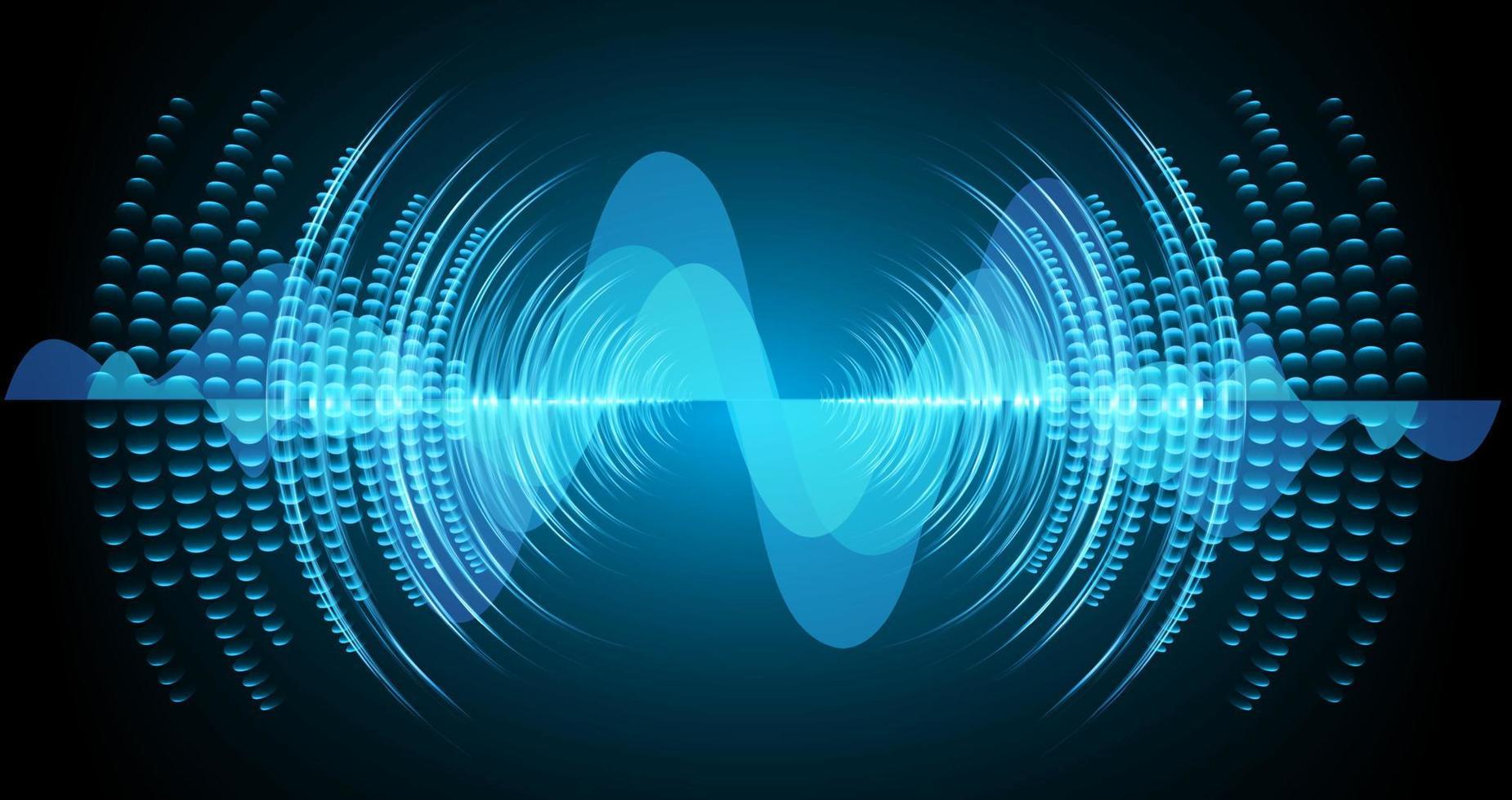 ondes sonores oscillant lumière sombre vecteur