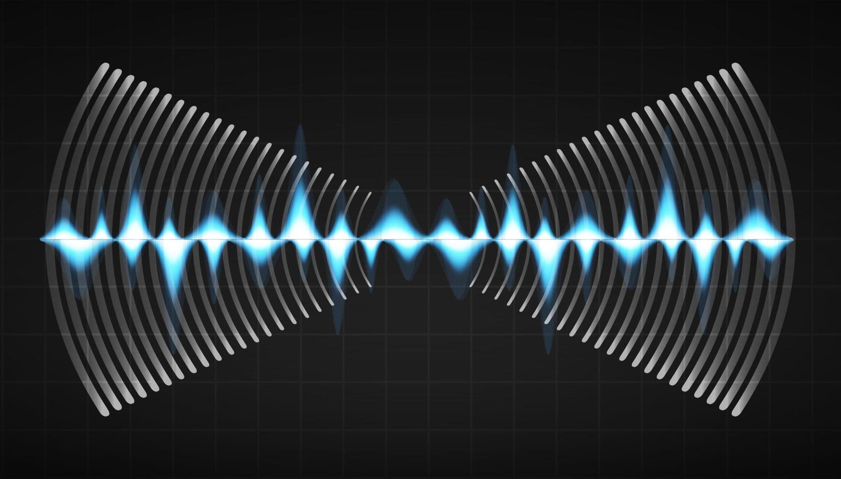 ondes sonores oscillant lumière sombre vecteur