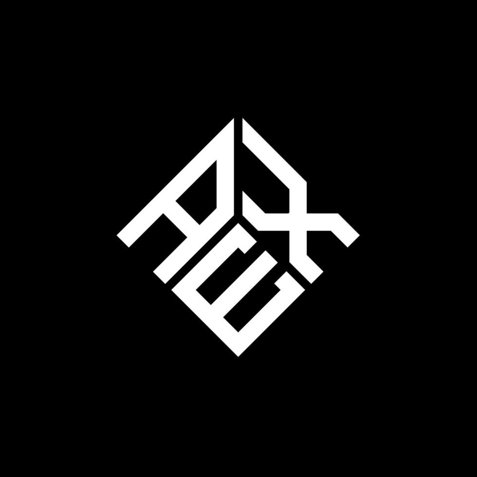création de logo de lettre aex sur fond noir. concept de logo de lettre initiales créatives aex. conception de lettre aex. vecteur
