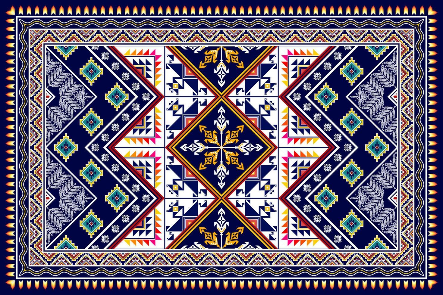 conception de motif ethnique abstrait géométrique. tapis en tissu aztèque ornements de mandala décorations textiles papier peint. tribal boho natif ethnique turquie broderie traditionnelle vecteur fond