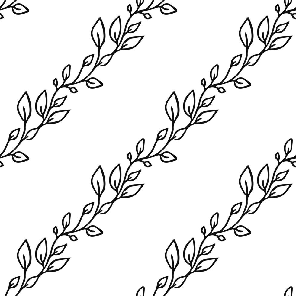 modèle vectoriel floral sans soudure. vecteur de doodle avec ornement floral sur fond blanc. décor floral vintage, fond d'éléments doux pour votre projet, menu, boutique de café