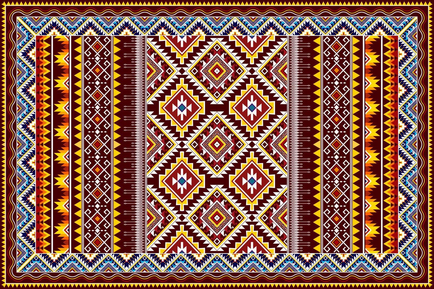 conception de motif ethnique géométrique abstrait ikat. tapis en tissu aztèque ornement mandala ethnique chevron textile décoration papier peint. tribal boho natif ethnique turquie vecteur de broderie traditionnelle