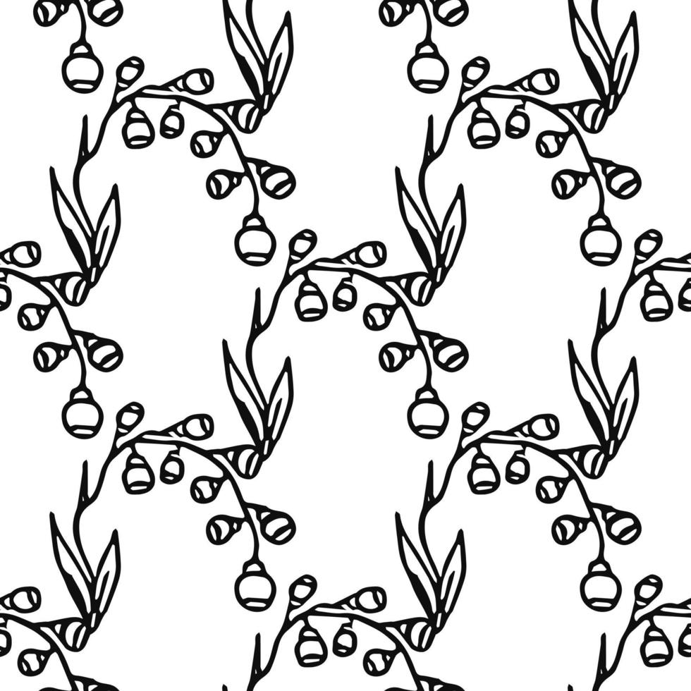 modèle vectoriel floral sans soudure. vecteur de doodle avec ornement floral sur fond blanc. décor floral vintage, fond d'éléments doux pour votre projet, menu, boutique de café