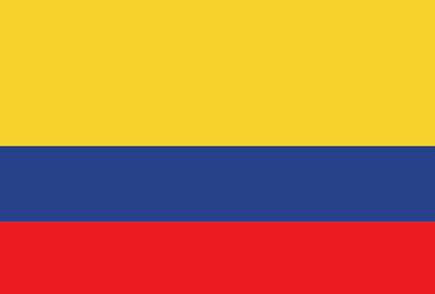 icône vectorielle du drapeau de la colombie dans la couleur et la proportion officielles correctement vecteur