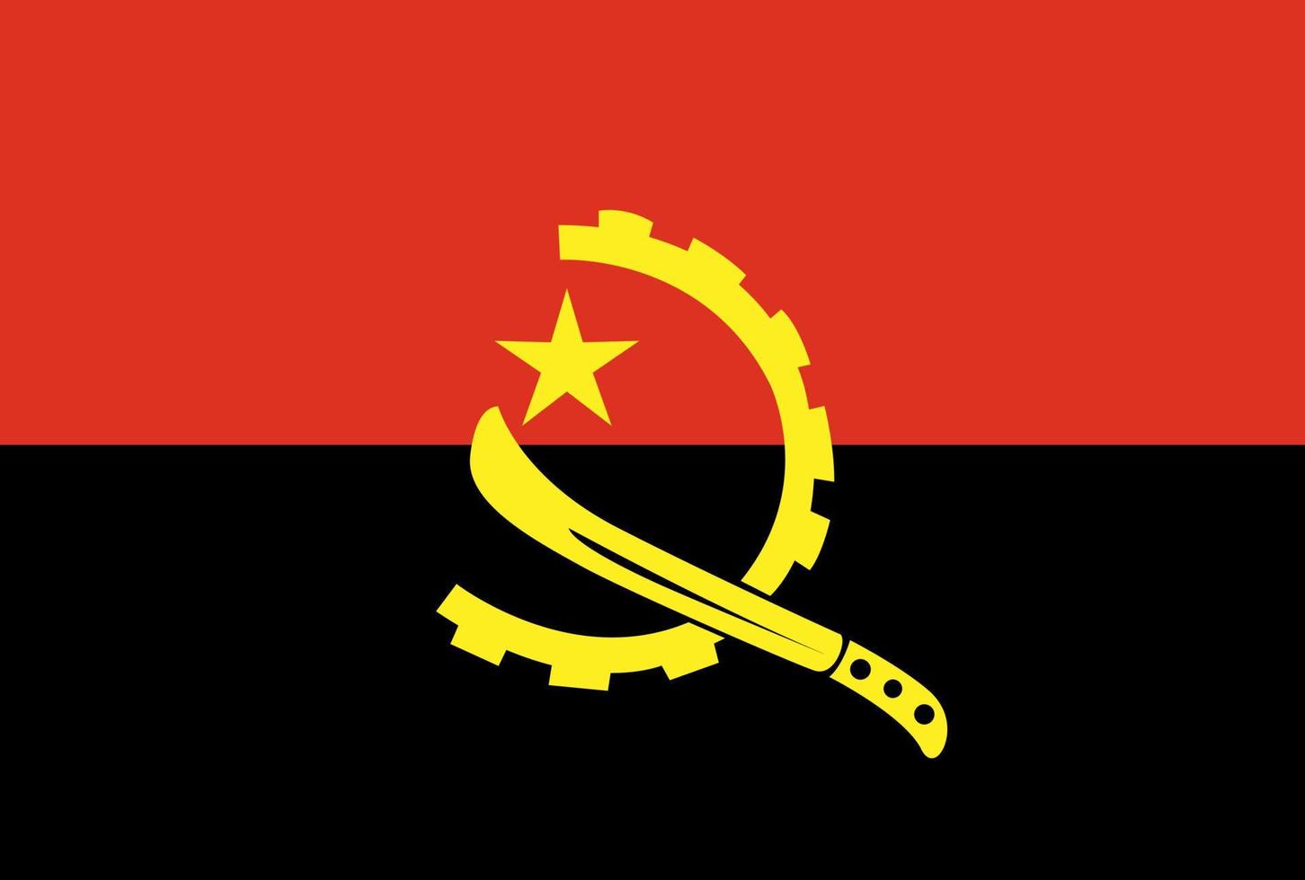 icône vectorielle du drapeau angola dans la couleur et la proportion officielles correctement vecteur