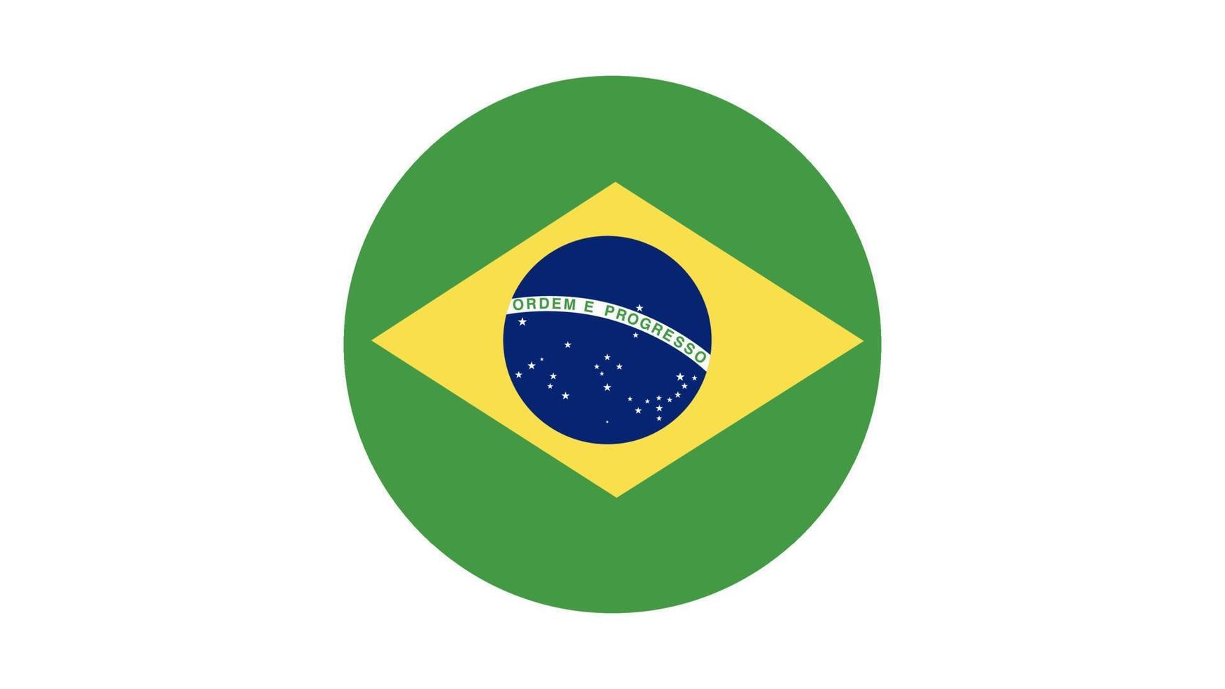 cercle de drapeau du brésil, image vectorielle et icône vecteur