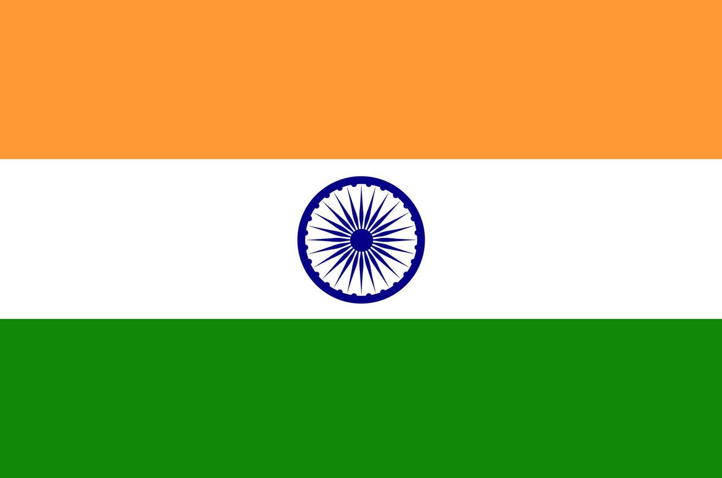 drapeau de la dimension et des couleurs de la proportion india.official. illustration vectorielle vecteur