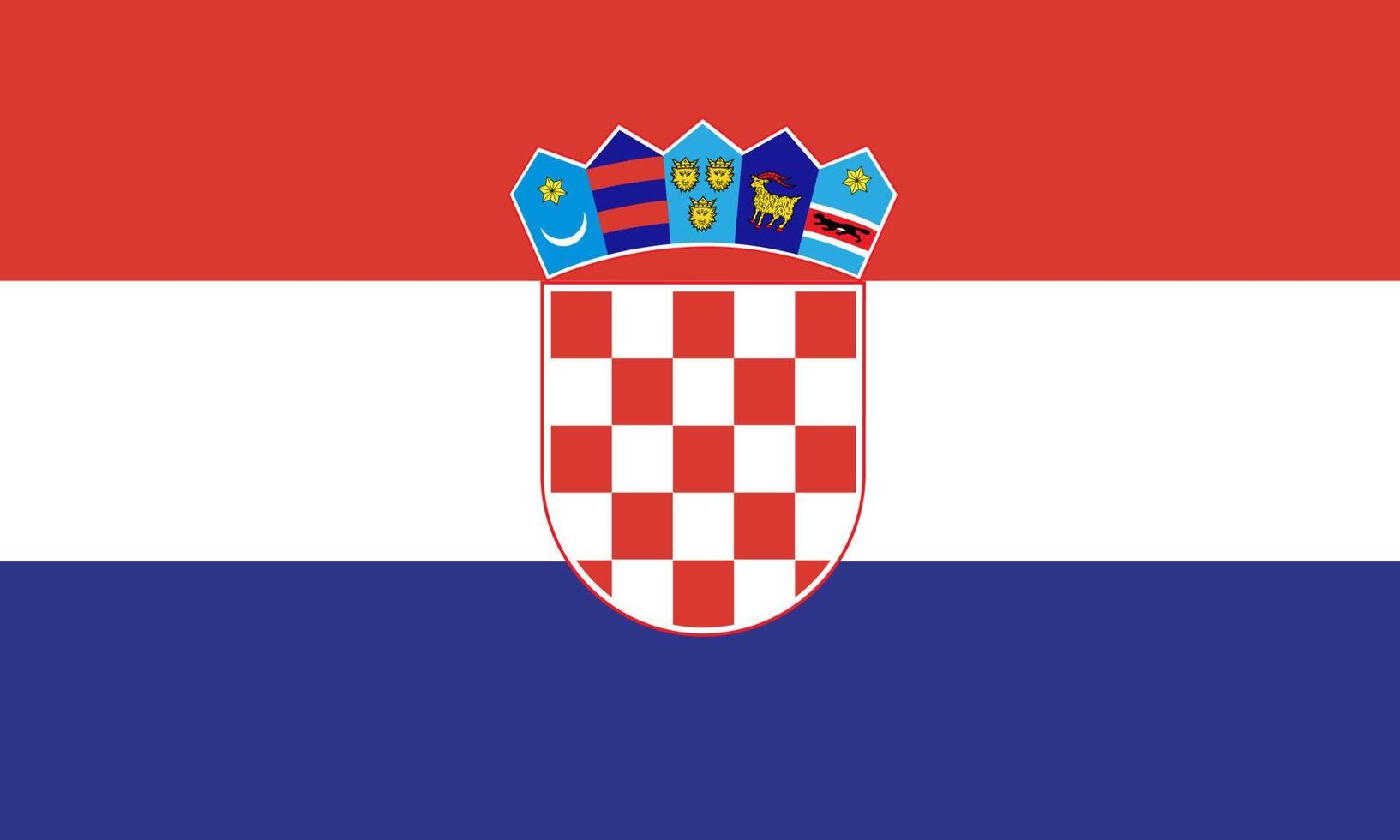 icône vectorielle du drapeau de la croatie dans la couleur et la proportion officielles correctement vecteur