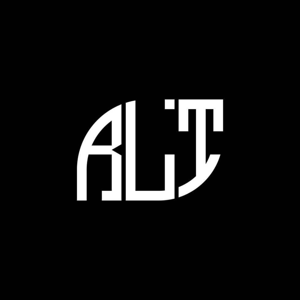 création de logo de lettre rlt sur fond noir. concept de logo de lettre initiales créatives rlt. conception de lettre rlt. vecteur