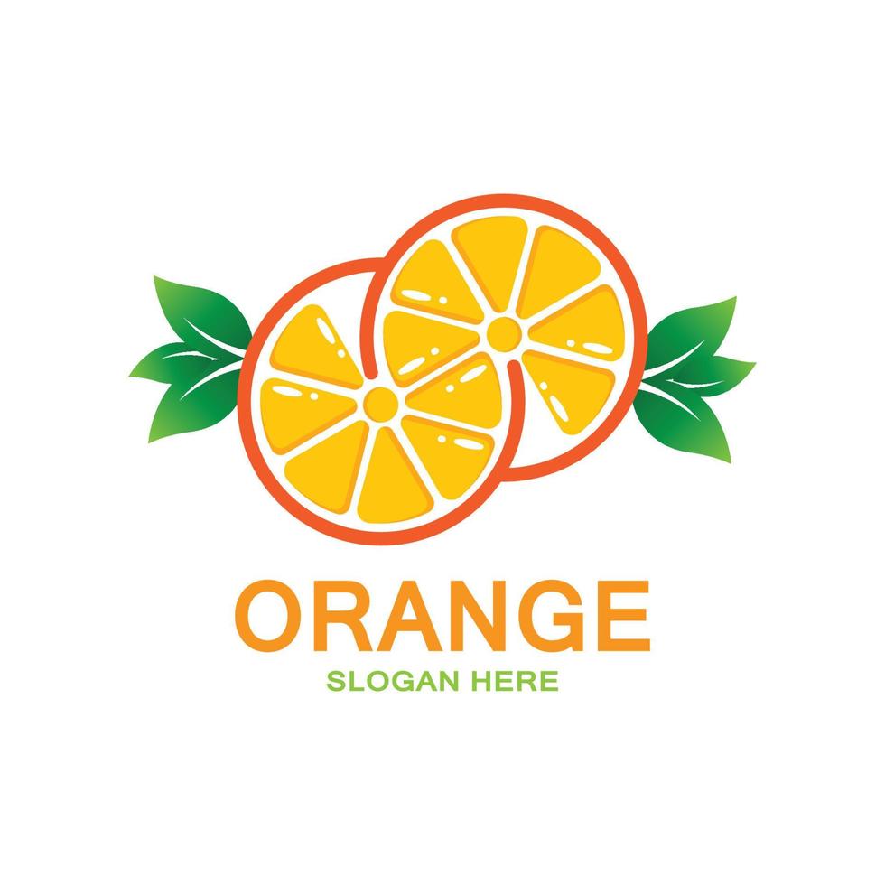 vecteur d'icône de logo de fruits orange. inspiration végétale, illustration