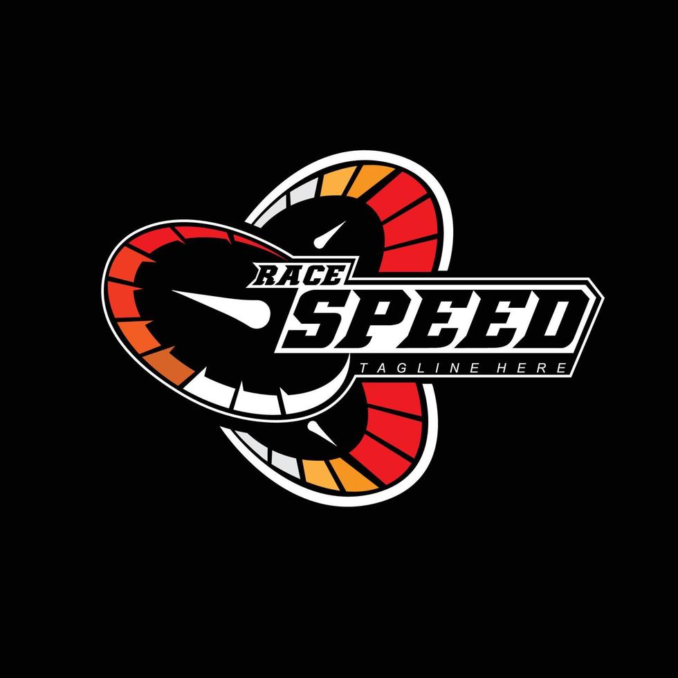 vecteur d'icône de logo de compteur de vitesse, conception de vitesse de véhicule, illustration de conception
