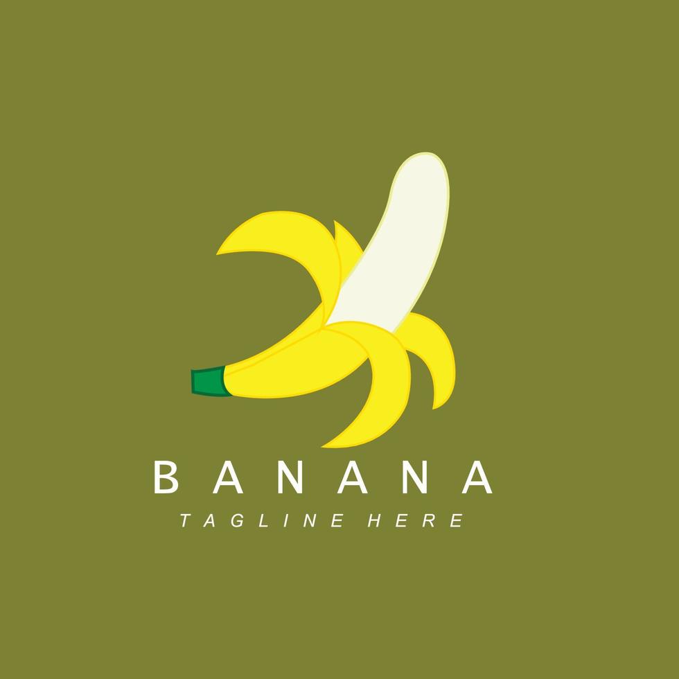 icône de vecteur de logo de fruit de banane, nourriture riche en vitamines, illustration de conception