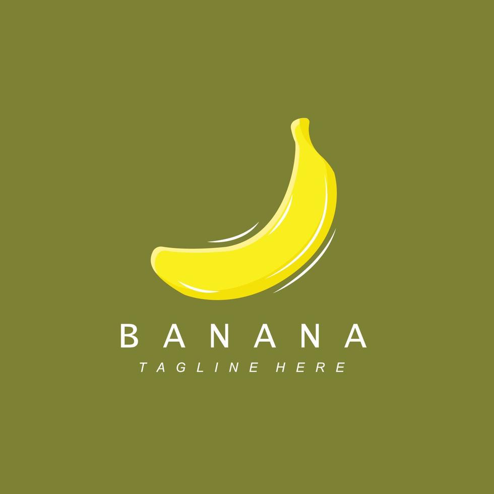 icône de vecteur de logo de fruit de banane, nourriture riche en vitamines, illustration de conception