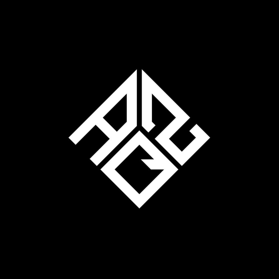 création de logo de lettre aqz sur fond noir. concept de logo de lettre initiales créatives aqz. conception de lettre aqz. vecteur