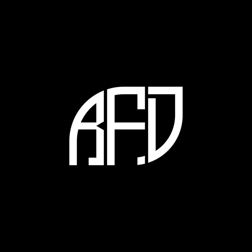 création de logo de lettre rfd sur fond noir. concept de logo de lettre initiales créatives rfd. conception de lettre rfd. vecteur