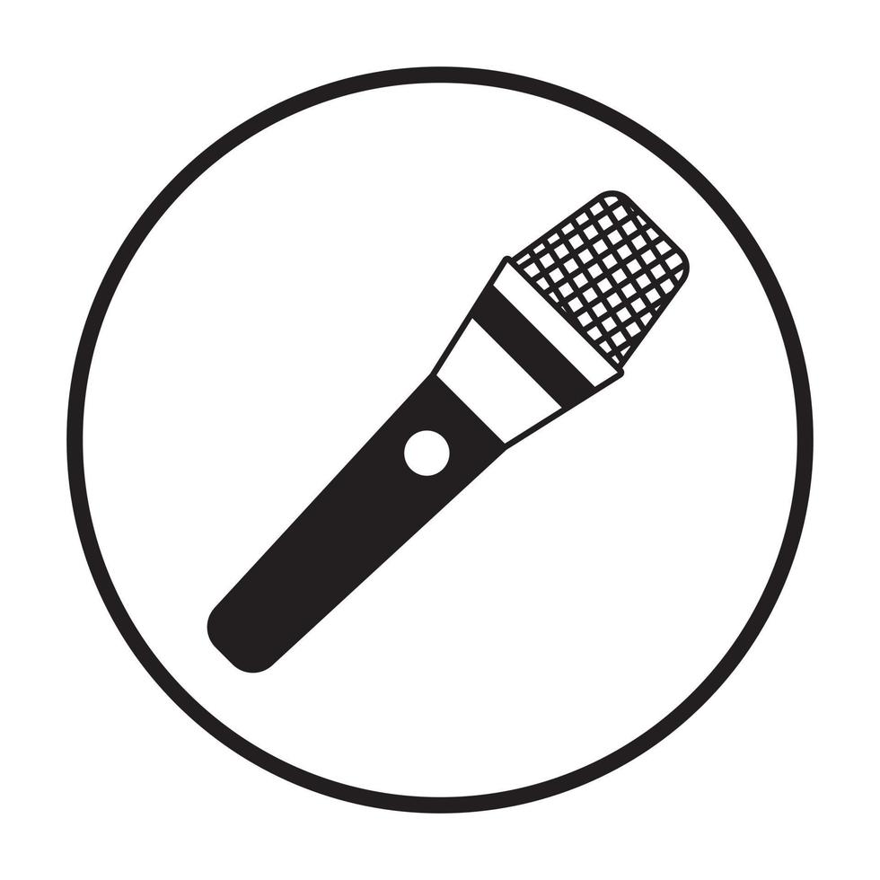 icône plate de microphone dynamique sans fil encerclée pour les applications et le site Web vecteur