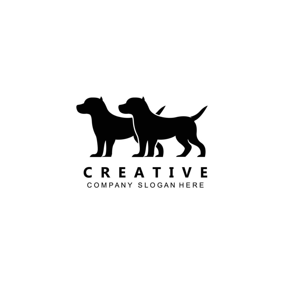 vecteur d'icône de logo de chien, animal loyal et mignon, inspiration, modèle