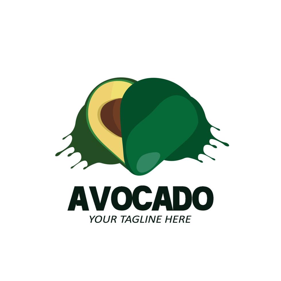 illustration vectorielle du logo de fruit d'avocat fruit frais de couleur verte, disponible sur le marché peut être pour le jus de fruit ou pour la santé du corps, conception de sérigraphie, autocollant, bannière, entreprise de fruits vecteur