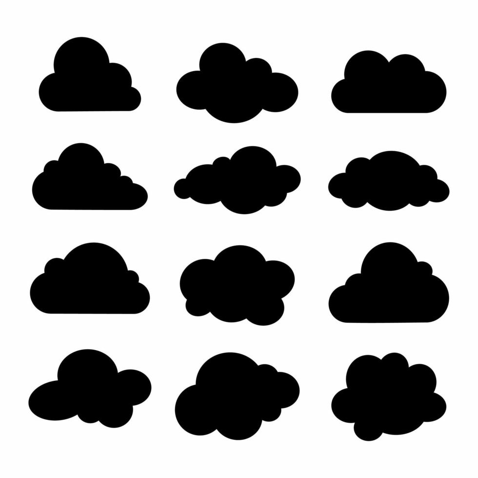 vecteur de silhouettes de nuages
