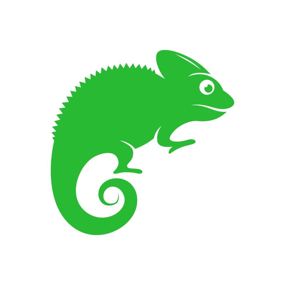 logo caméléon vert vecteur