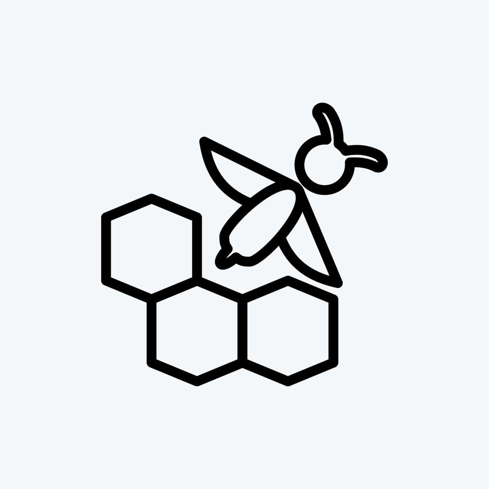 icône ferme d'abeilles. adapté à la ferme apicole. style de ligne. conception simple modifiable. vecteur de modèle de conception. simple illustration