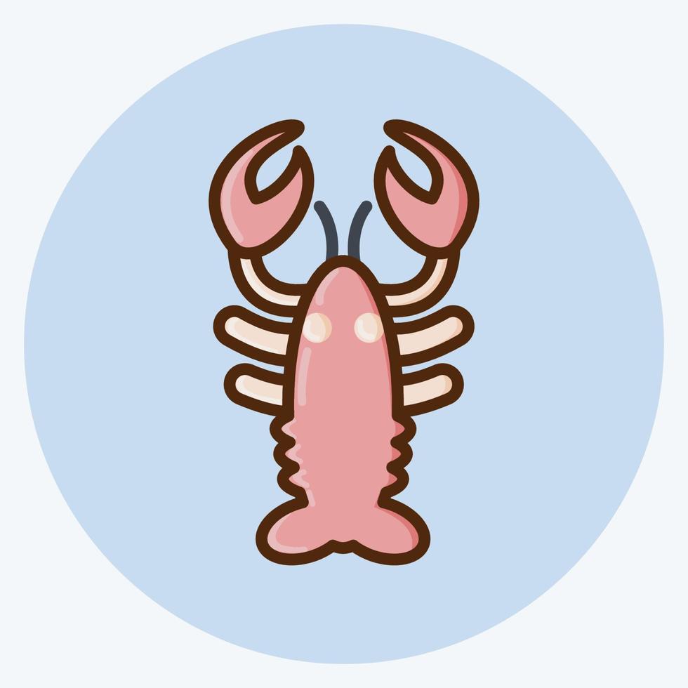 icône homard. adapté à la viande. style plat. conception simple modifiable. vecteur de modèle de conception. simple illustration