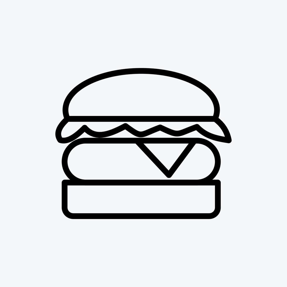 icône hamburger. adapté à la viande. style de ligne. conception simple modifiable. vecteur de modèle de conception. simple illustration