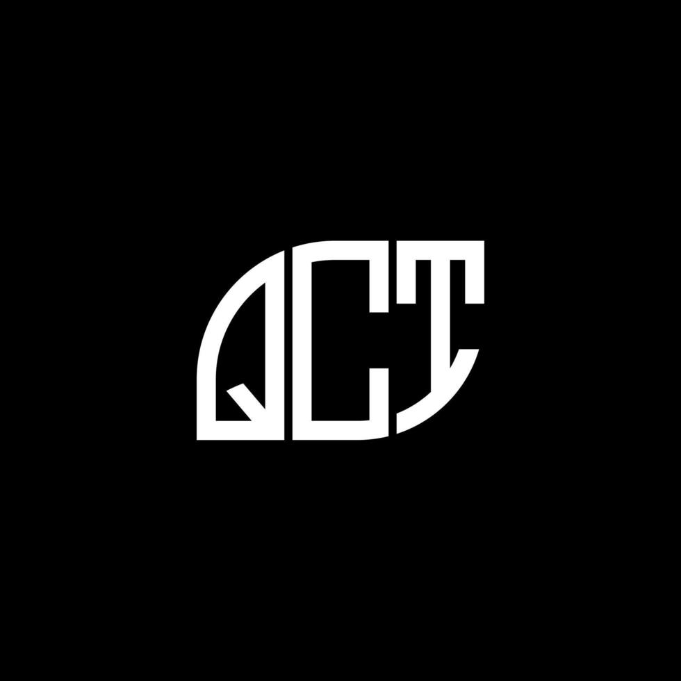 création de logo de lettre qct sur fond noir. concept de logo de lettre initiales créatives qct. conception de lettre qct. vecteur