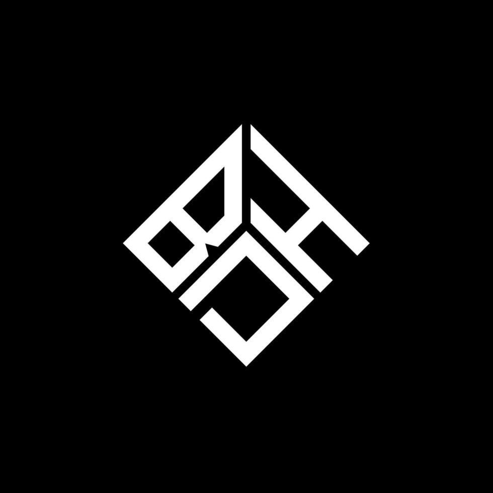 création de logo de lettre bdh sur fond noir. concept de logo de lettre initiales créatives bdh. conception de lettre bdh. vecteur