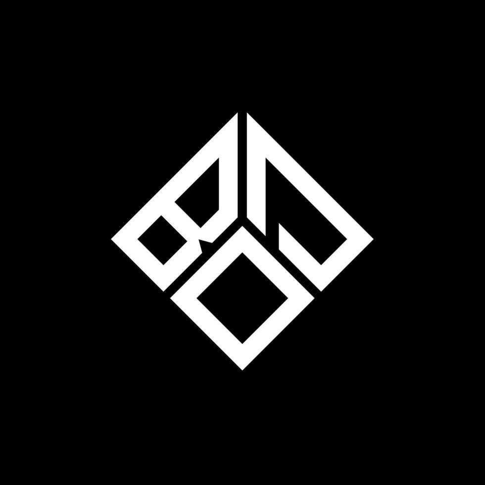 création de logo de lettre bod sur fond noir. concept de logo lettre initiales créatives bod. conception de lettre de bod. vecteur