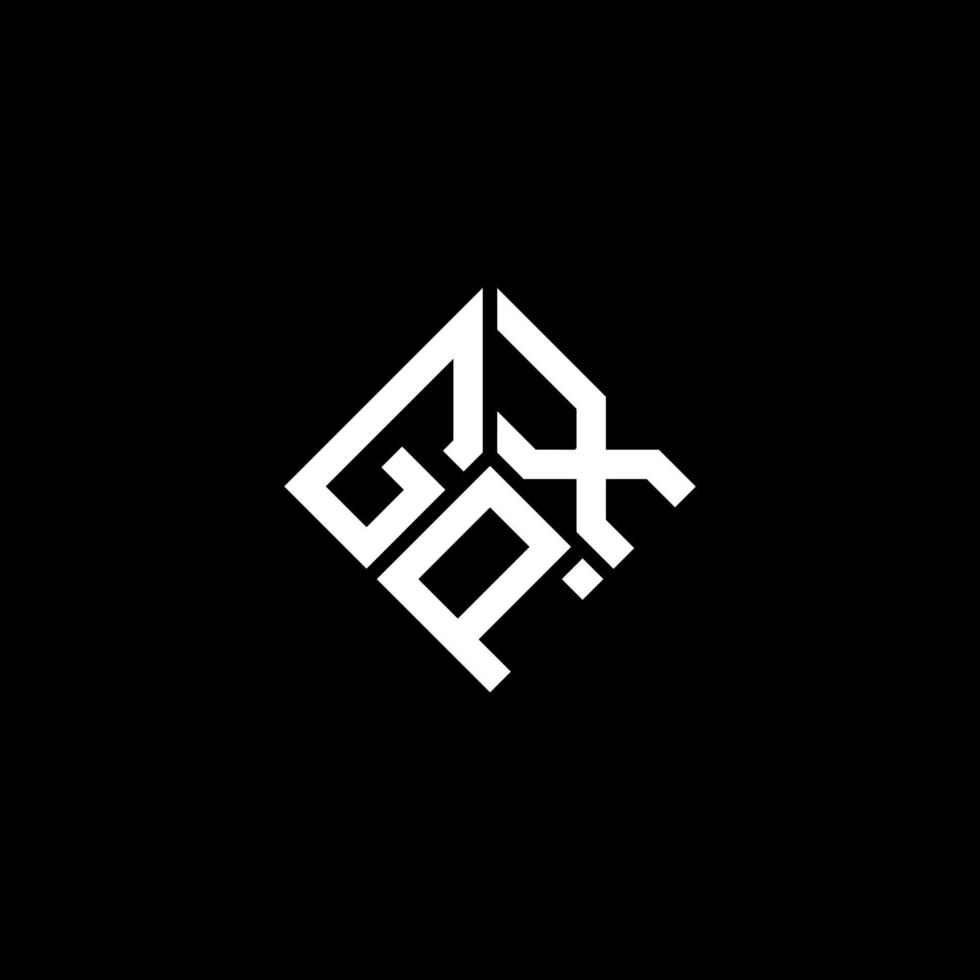 création de logo de lettre gpx sur fond noir. concept de logo de lettre initiales créatives gpx. conception de lettre gpx. vecteur