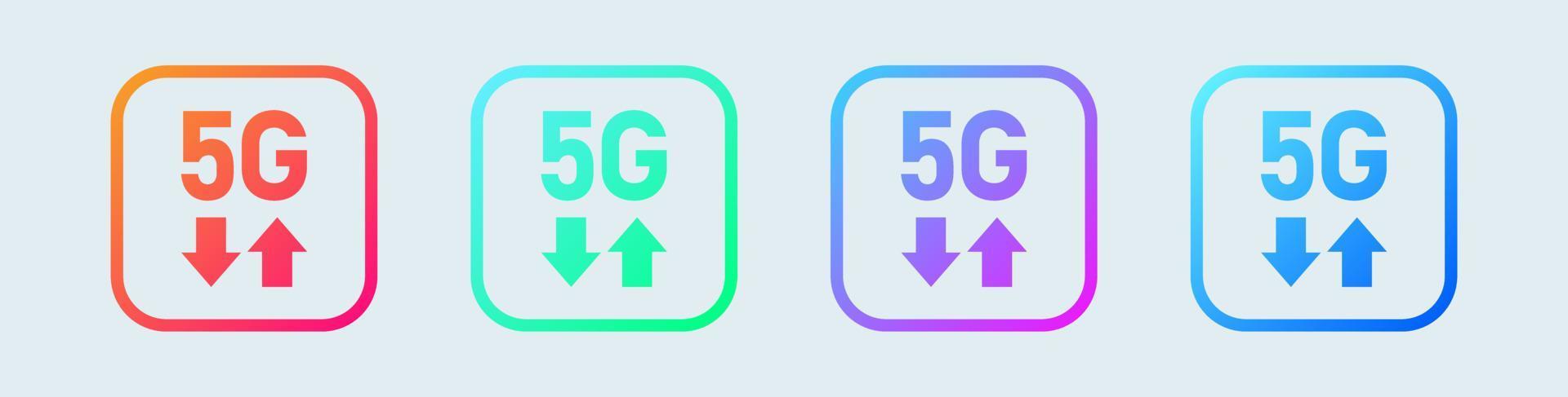 Concept de logo d'icône de technologie de réseau 5g. symbole Internet sans fil de cinquième génération. vecteur