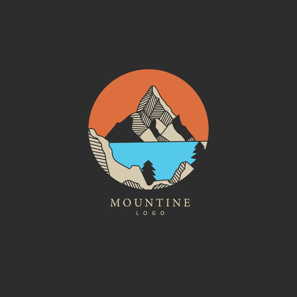 logo de la montagne. modèle de logo design plat. illustrateur de vecteur