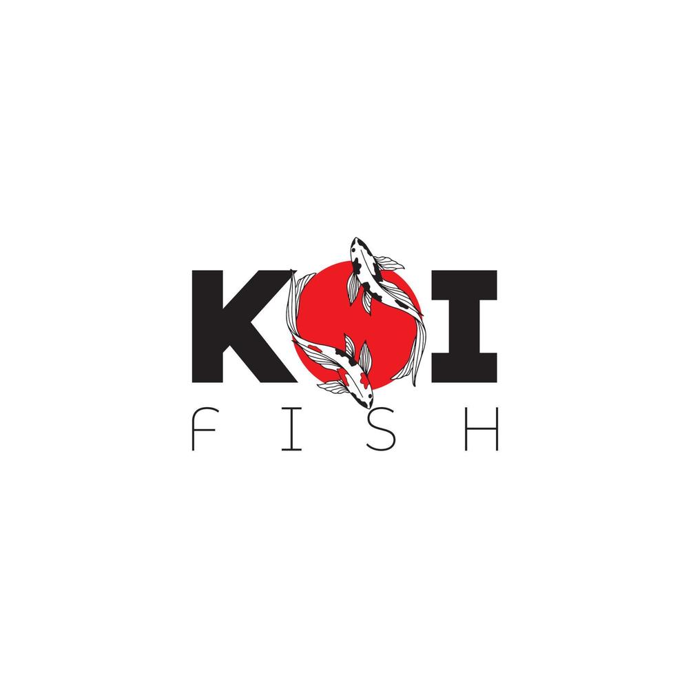 modèle de logo de poisson koi - éléments de conception abstraits pour la décoration dans un style minimaliste moderne pour les publications sur les réseaux sociaux, les histoires, pour les bijoux d'artisan vecteur
