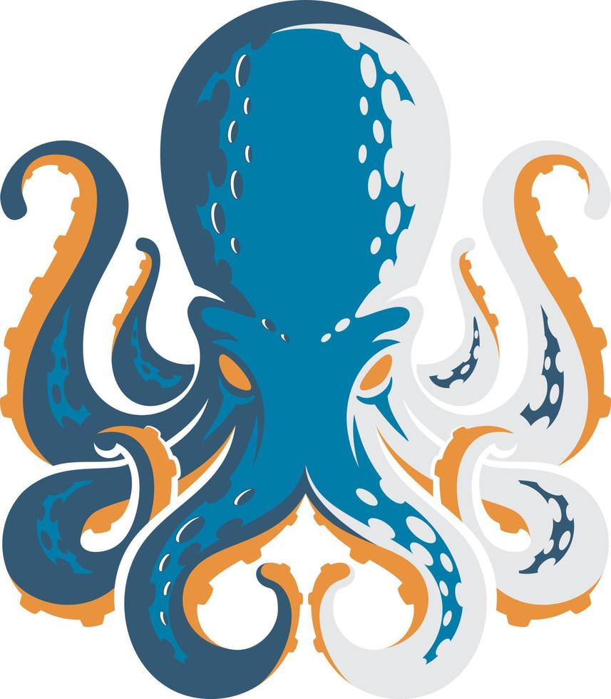 logotype de poulpe sur fond clair vecteur