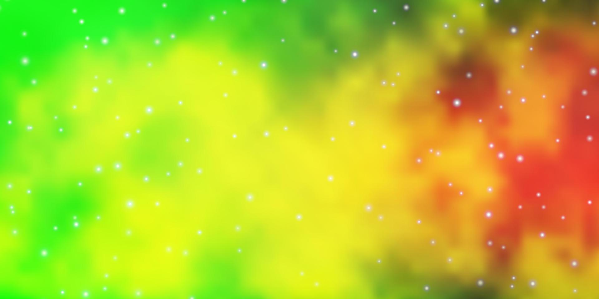 texture de vecteur vert clair, jaune avec de belles étoiles.