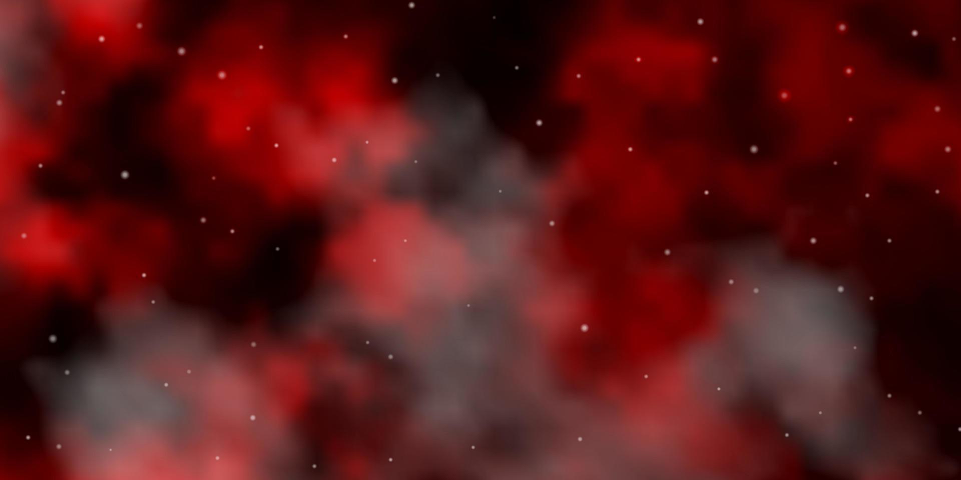 modèle vectoriel rouge foncé avec des étoiles au néon.