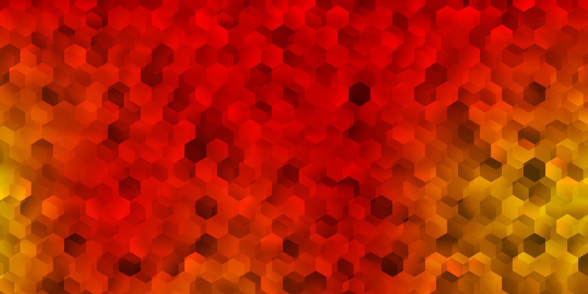 couverture de vecteur orange clair avec des hexagones simples.
